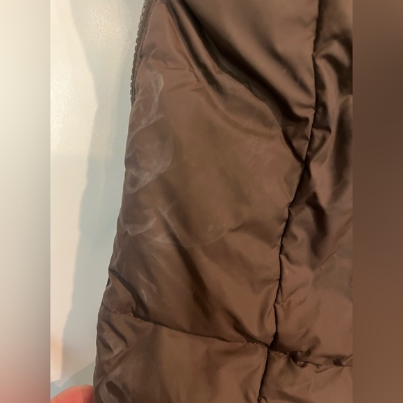 Napapijri Field Down Vest Brown Removable Fur Hood with Patches Sz S - Picture 15 of 16